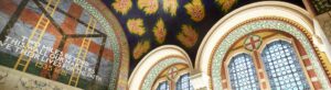 St Georges Chapel - view of the beautiful renovated mosaic tile ceiling